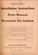 Dayton-Rogers-Dayton Rogers, Pneumatic Die Cushion, Instructions Install & Parts Manual 1950-C-CC-D-GT-02